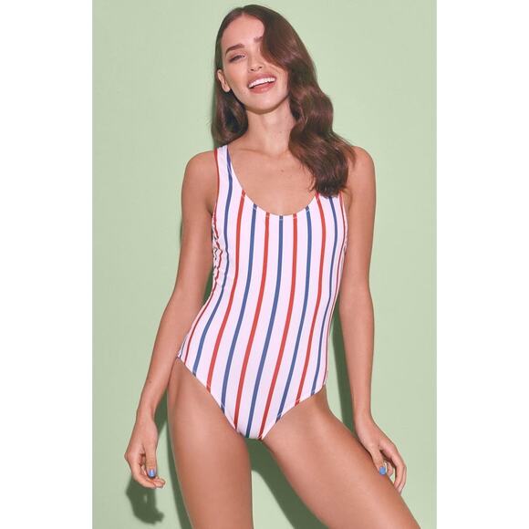 Solid Striped Anne-Marie one piece swimsuit size S - Picture 9 of 10